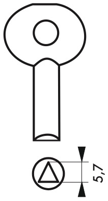 Cle triangulaire pour cadenas Thirard