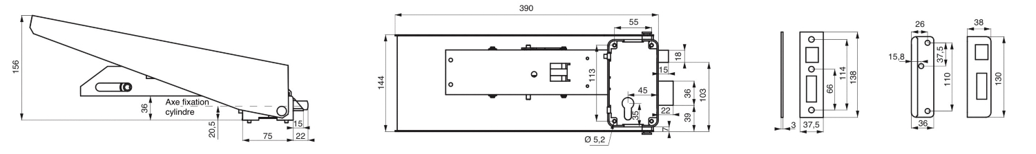 Serrure à plastron avec boitier CP 12904 Thirard