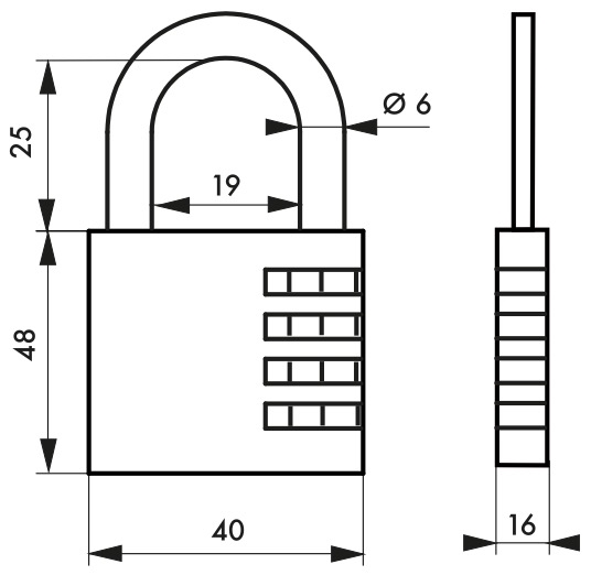 Cadenas à combinaison 00037900 Thirard