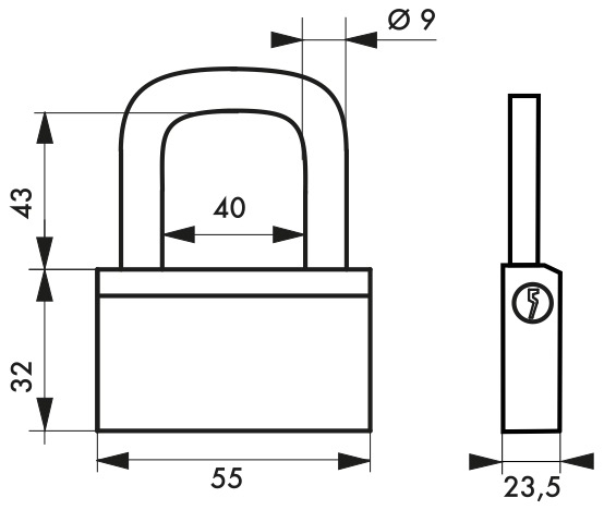 Cadenas laiton anse acier Thirard