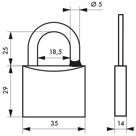 Cadenas laiton monobloc anse - MACH.3 Thirard