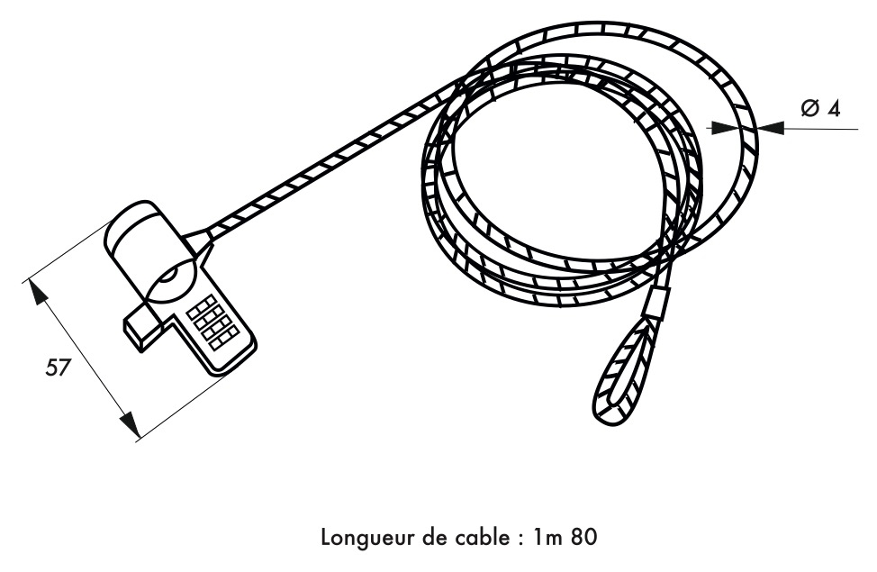 Cable antivol pour pc cable Thirard