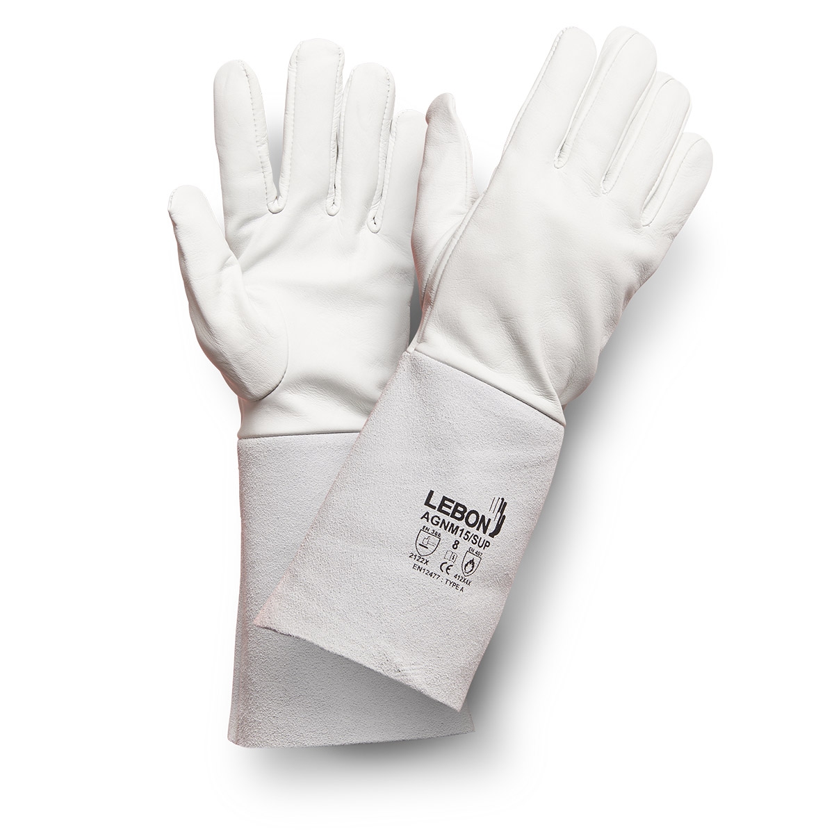 Gants de soudure cuir croûte manchette de sécurité E1/15 Sacobel