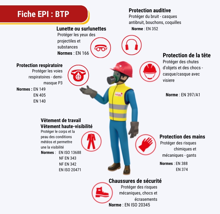 EPI chantier : la liste complète des équipements obligatoires