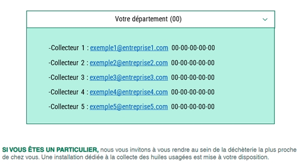 Capture d'écran de la sélection d'un département sur le site cyclevia.com