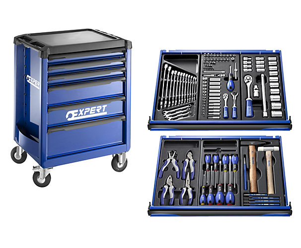 Servante 6 tiroirs équipée de 123 outils Expert 