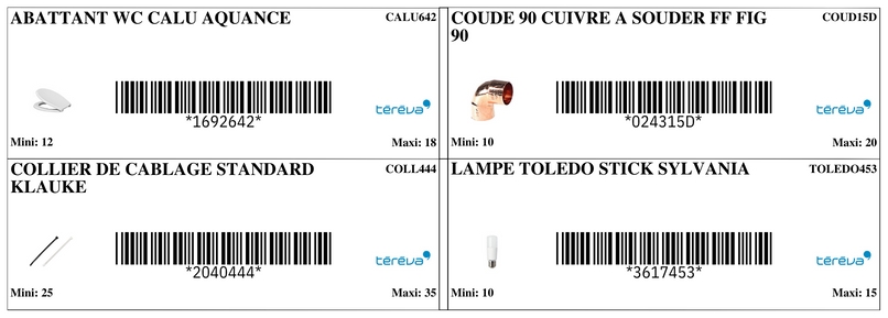 Etiquettes produits Téréva