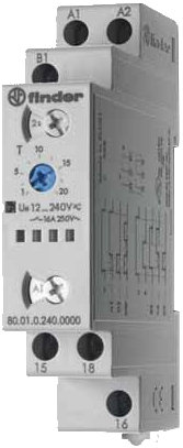 Relais temporisé modulaire 16 A série 80 Finder