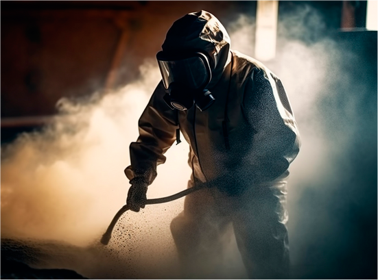 Image d'illustration homme en combinaison travaillant dans la poussière