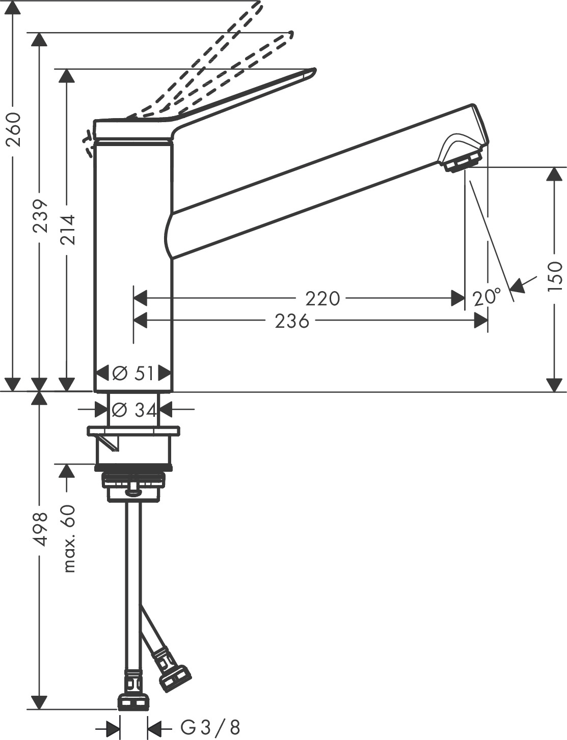 Mitigeur évier Zesis M33 C3 Hansgrohe