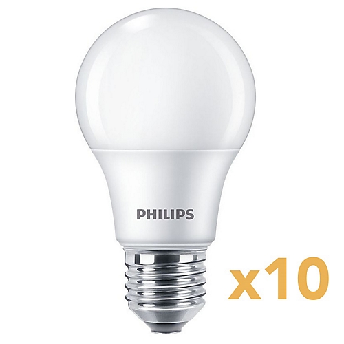 Pack de 10 lampes Mazda LED 60 W A60 E27 827 Philips