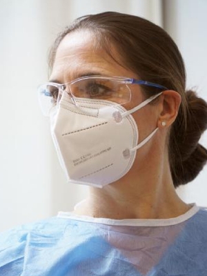 Exemple de marquage présent sur un masque jetable