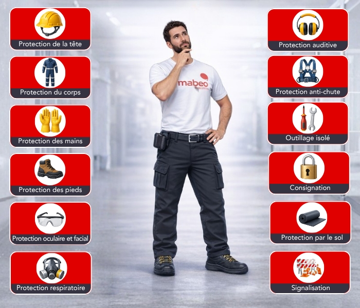 Illustration des EPI associés au risque électrique