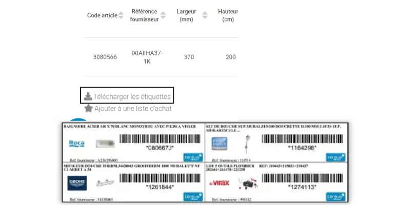 téléchargement étiquettes