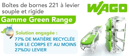 Boîte de bornes 221 gamme verte à levier souple et rigide Wago