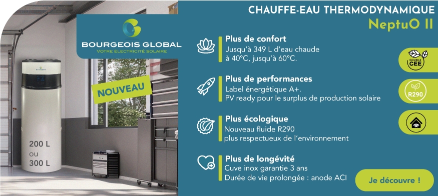 Chauffe-eau thermodynamique Neptuo II - R290 Bourgeois Global