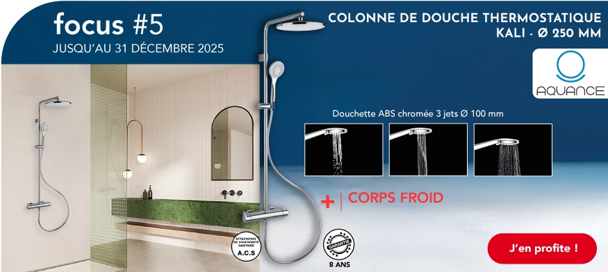 Colonne de douche thermostatique Kali diamètre 250 Aquance