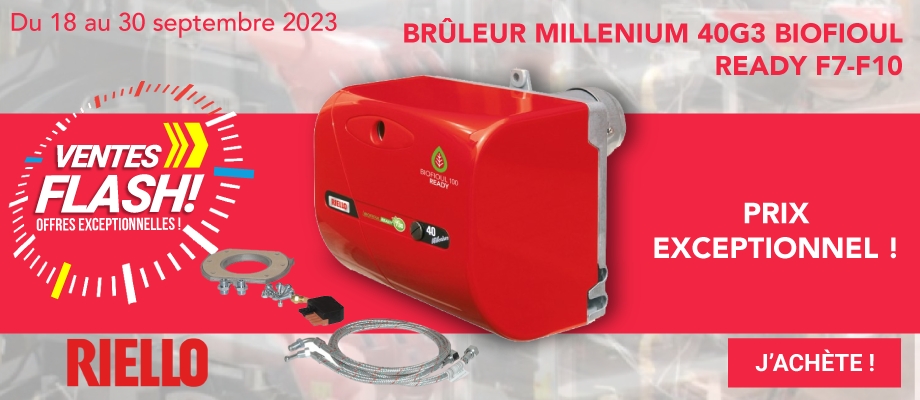 Brûleur Millenium 40 Biofioul Ready F7-F10 Riello sur le site Téréva Direct