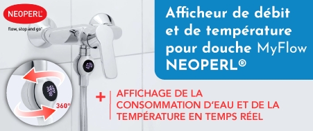 Afficheur de débit et de température pour douche Neoperl