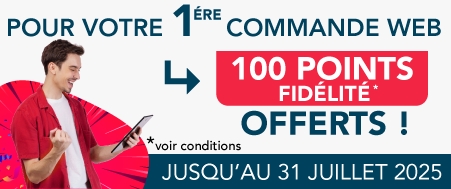 Du 01/05/2025 au 31/07/2025 inclus, pour toute première commande de produits d’un montant minimum de 200 € HT effectuée sur tereva.fr, Téréva vous offre un Bonus de 100 points de fidélité. Offre réservée aux clients professionnels titulaires d’un compte Club Fidélité chez Téréva.