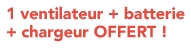 1 ventilateur + batterie + chargeur