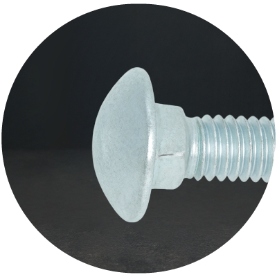 Boulon à tête ronde collet carré pour assemblages bois