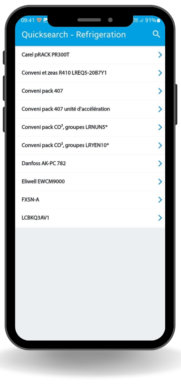 interface quicksearch e-care