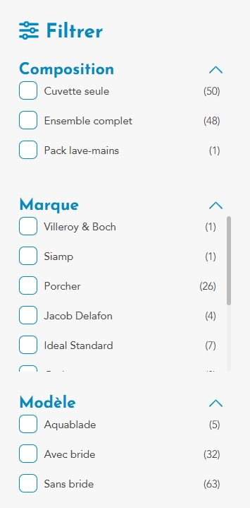 Filtrer des produits