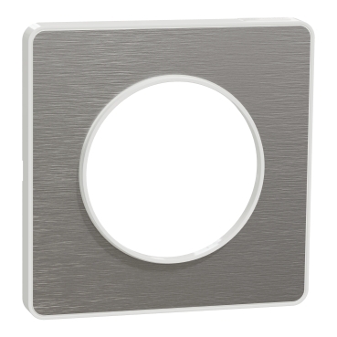 Plaque Odace Touch - Aluminium brossé avec liseré blanc Schneider Electric