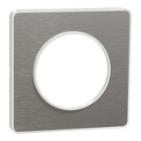  Plaque Odace Touch - Aluminium brossé avec liseré blanc 