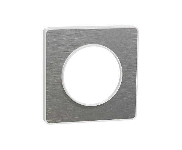 Plaque Odace Touch - Aluminium brossé avec liseré blanc Schneider Electric