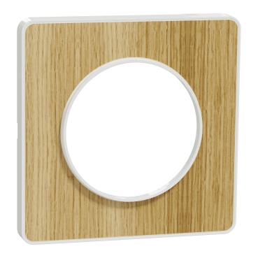Plaque Odace Touch - Bois naturel avec liseré blanc Schneider Electric