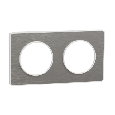 Plaque Odace Touch - Aluminium brossé avec liseré blanc Schneider Electric
