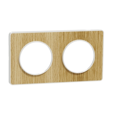 Plaque Odace Touch - Bois naturel avec liseré blanc Schneider Electric