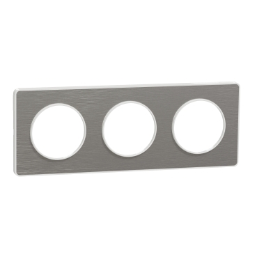Plaque Odace Touch - Aluminium brossé avec liseré blanc Schneider Electric