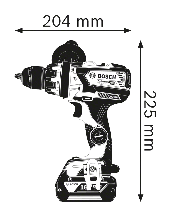 Perceuse visseuse à percussion GSB 18V-110 C - Solo Bosch Professional