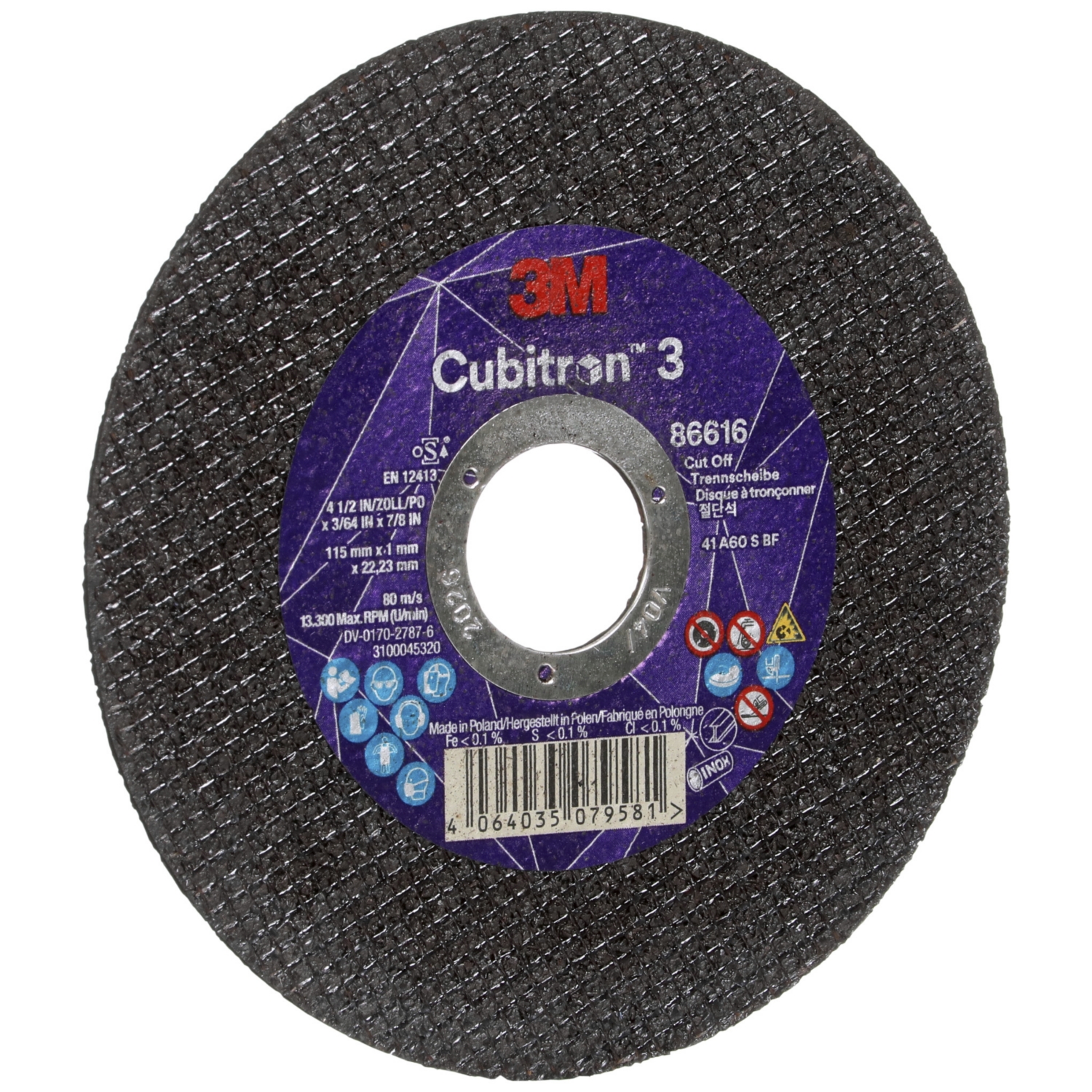 Disque abrasif à tronçonner plat Cubitron 3M