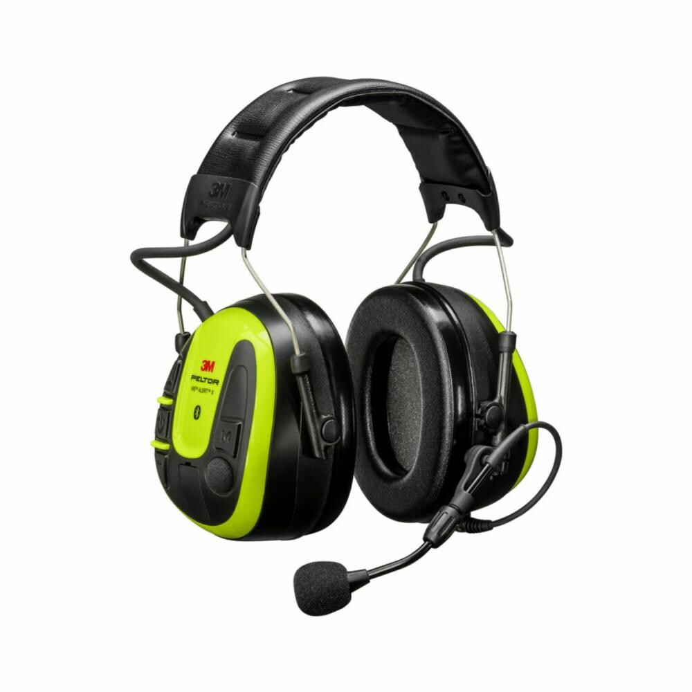 Casque antibruit noir/jaune communicant WS Alert X avec serre-tête SNR 30 dB 3M Protection