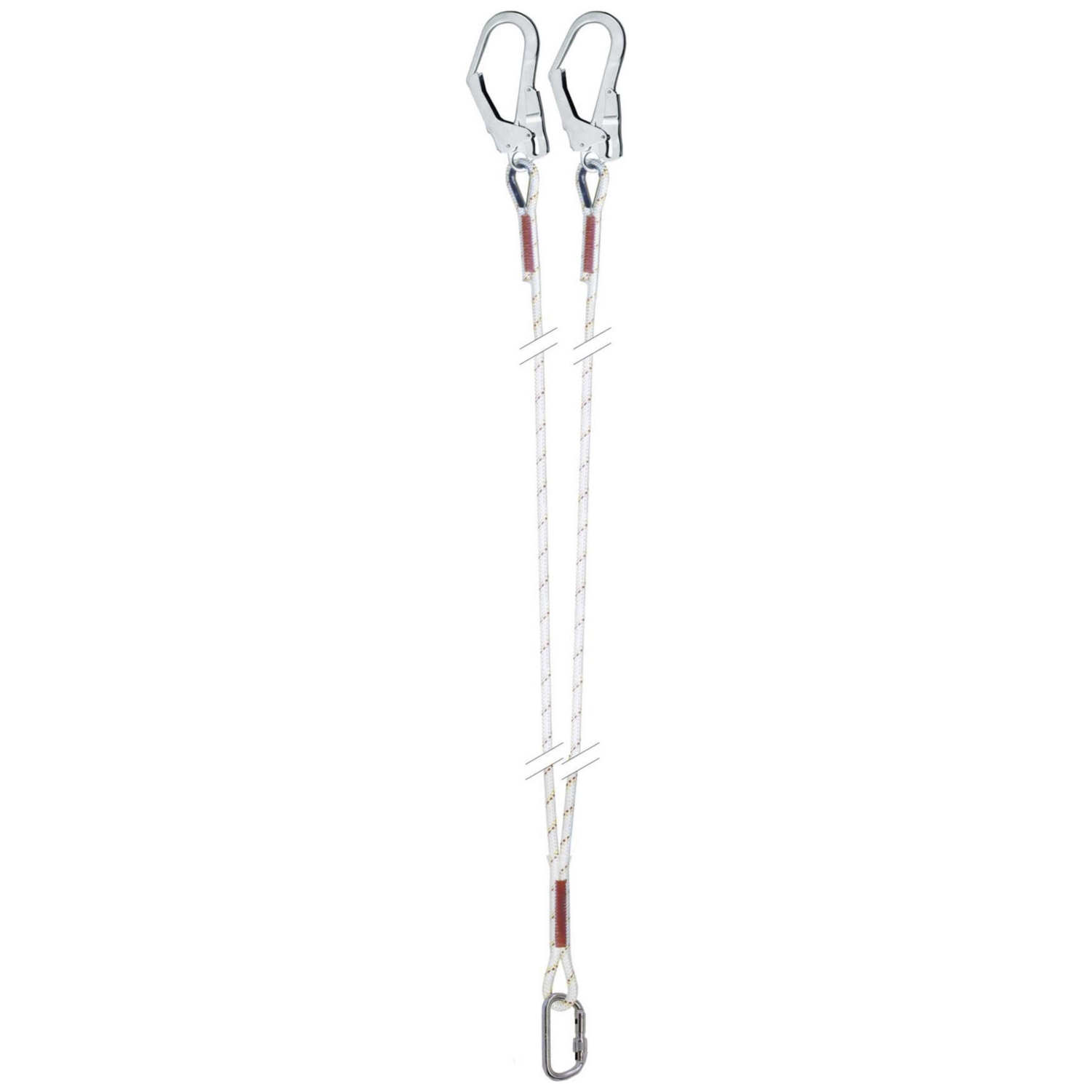  Longe de retenue de corde en Y - 2 mousquetons et 1 mousqueton à vis - 1,30 m 