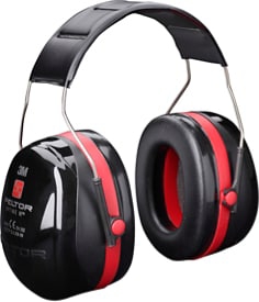  Casque antibruit noir / rouge Peltor Optime III avec serre-tête H540A-411-SV SNR 34 dB 