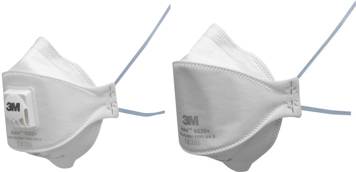 Masque pliable jetable Aura série 9300+ - FFP2 NR D