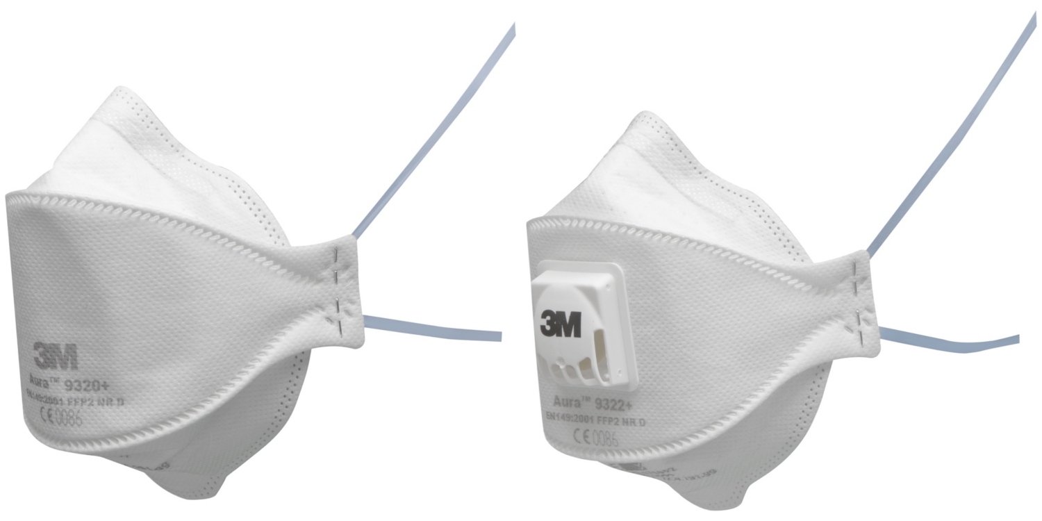 Masque pliable jetable Aura série 9300+ - FFP2 NR D 3M
