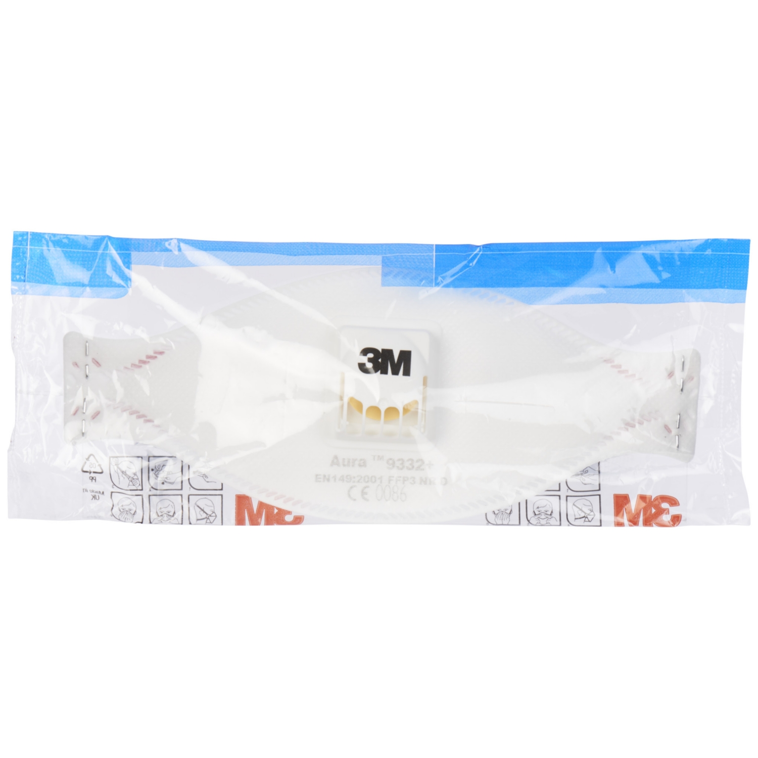 Masque pliable jetable anti-poussière avec soupape Aura série 9300+ - FFP3 NR D 3M