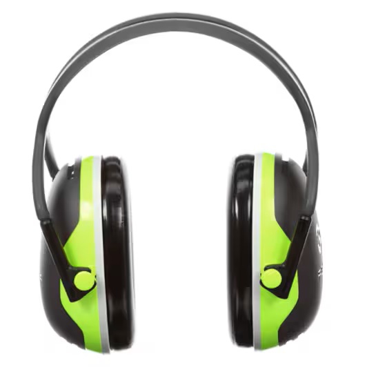 Casque antibruit vert fluo Peltor série avec serre-tête X4 X SNR 33 dB 3M Protection