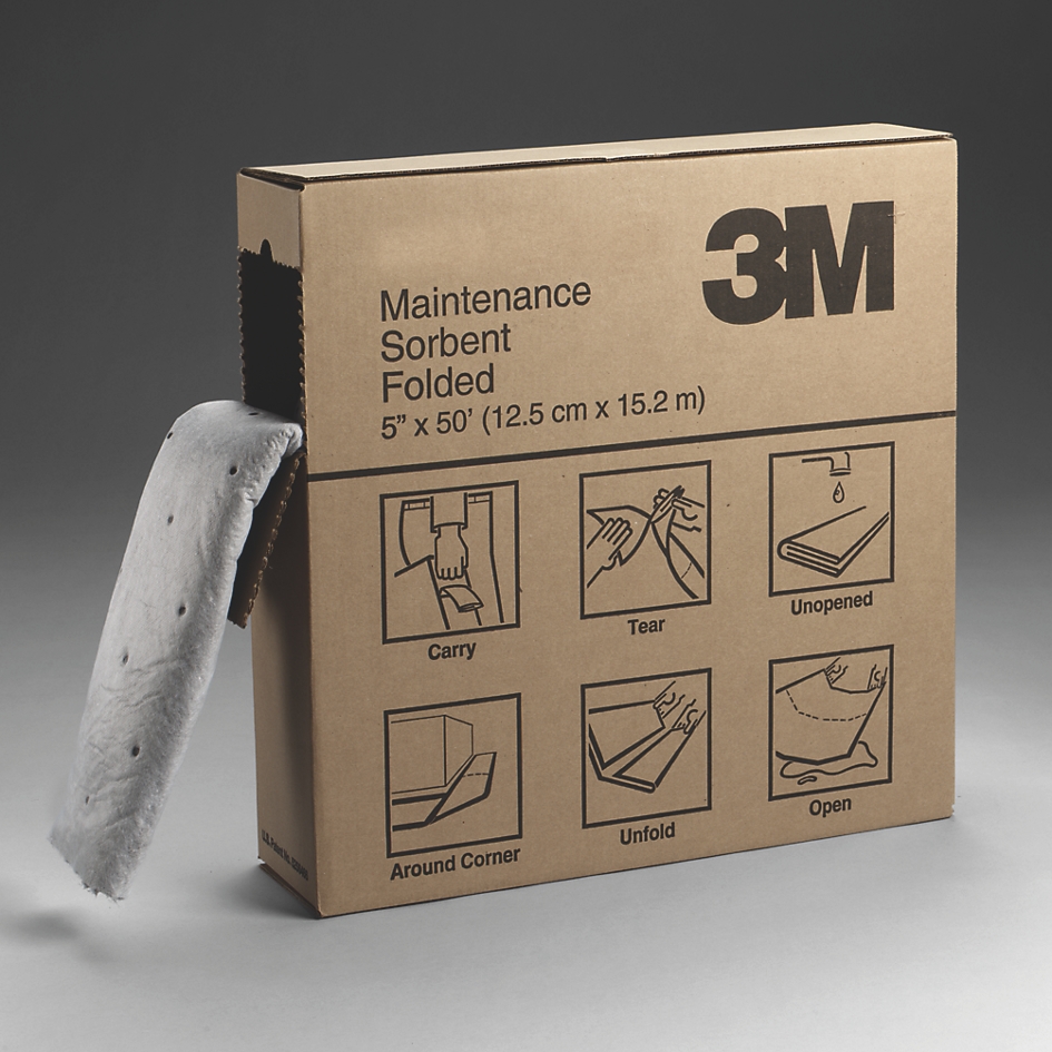 Absorbant pour la maintenance industrielle - Rouleau de 152 x 12 cm 3M Protection