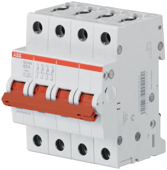 Interrupteur modulaire tétrapolaire SD204 4P à vis ABB