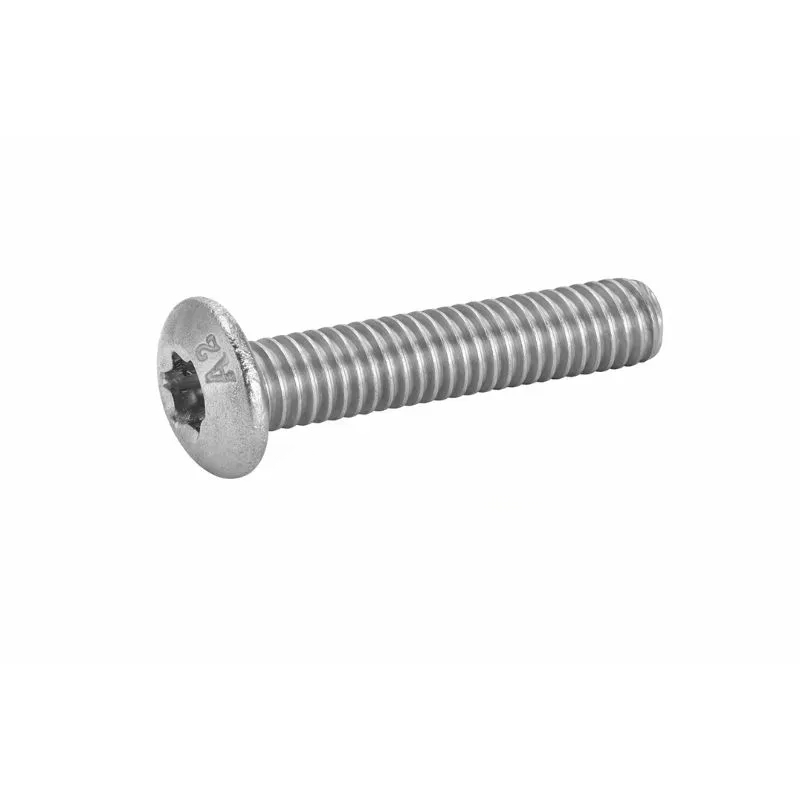 Vis métaux tête bombée TB Torx filetage métrique total Inox A2 norme iso 7380-1