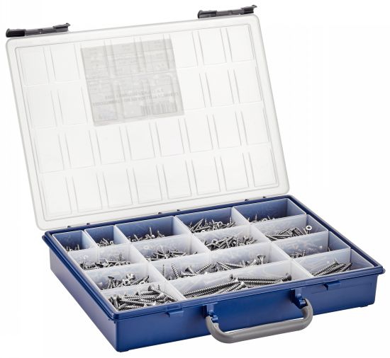  Coffret de 1660 vis bois aggloméré tête fraisée Pozidriv inox 