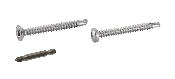 Coffret 1564 pièces - vis autoperceuses TC + TF pozidrive + embouts Acton