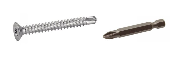 Coffret 1904 pièces - vis autoperceuses TF phillips + embouts Acton